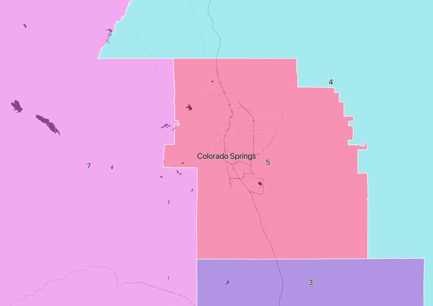 Final adopted congressional redistricting map - El Paso County
